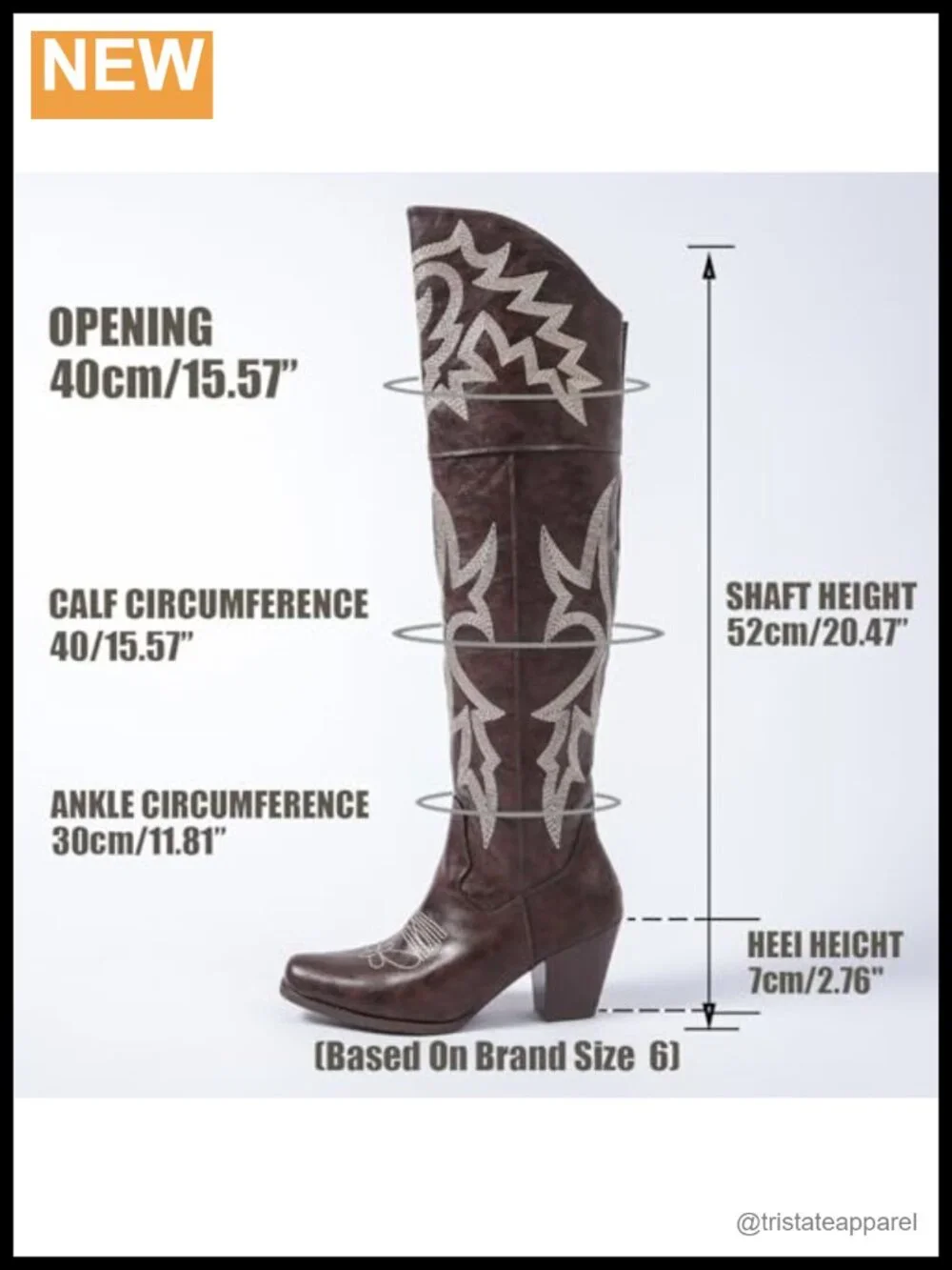 Over-the-Knee Square Toe Cowboy Boots Embroidered PU Leather Chunky Heel Zip